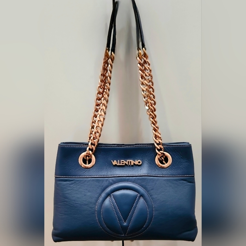 Mario Valentino Leather Bag Infinity Blue